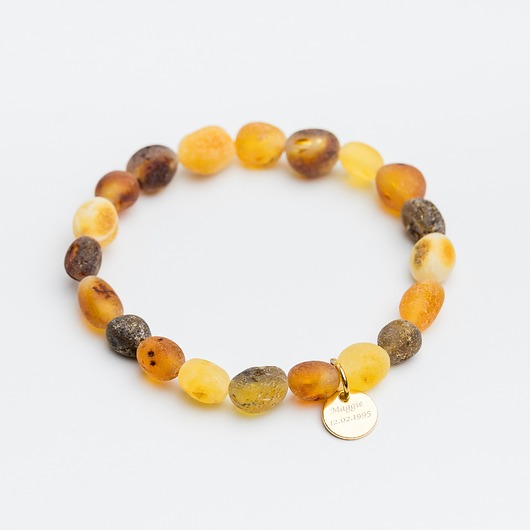 Personalizowana bransoletka z bursztynu bałtyckiego elastyczna