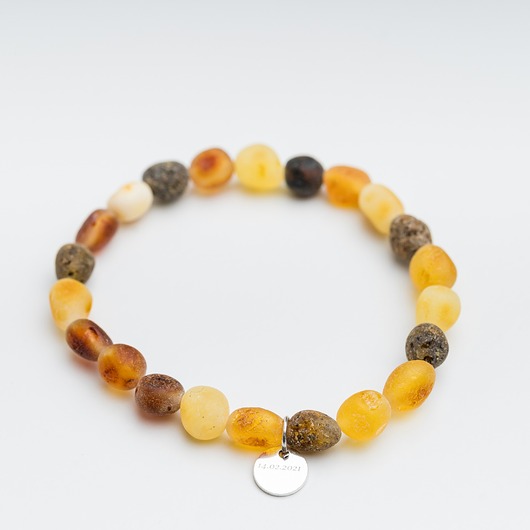 Personalizowana bransoletka z bursztynu bałtyckiego elastyczna