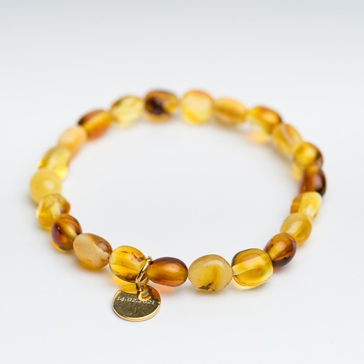 Personalizowana bransoletka z bursztynu bałtyckiego elastyczna