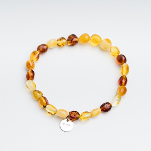Personalizowana bransoletka z bursztynu bałtyckiego elastyczna