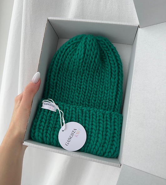 Czapka Lily 100% wełna (kolor - neonowa zieleń) *dostępne od ręki)