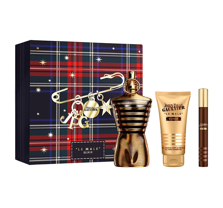 Jean Paul Gaultier Le Male Elixir Parfum perfumy spray 125 ml + 10 ml + żel pod prysznic 75 ml