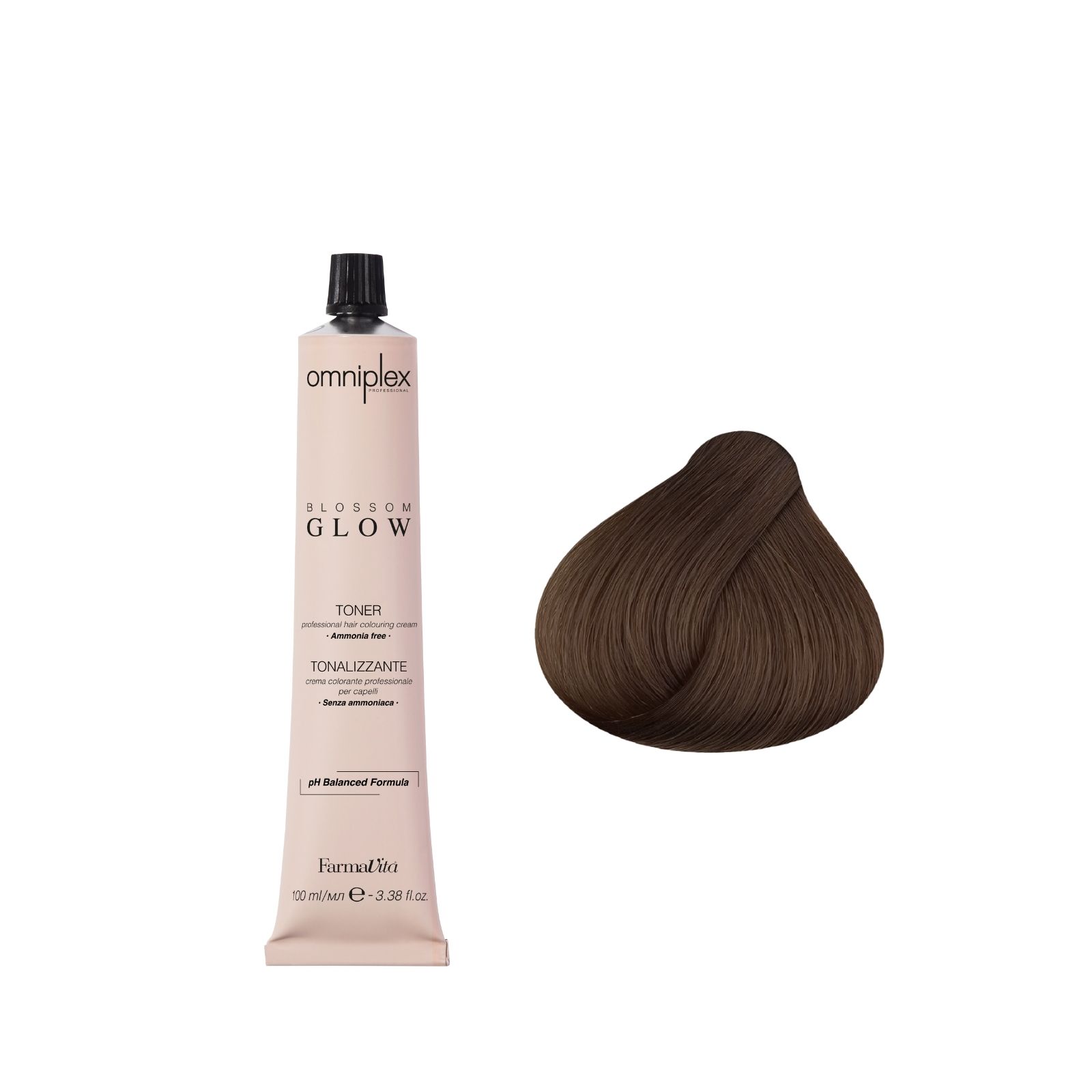 Farmavita Toner Omniplex Blossom Glow Deep Chestnut, toner do włosów bez amoniaku, głęboki kasztanowy, 100ml