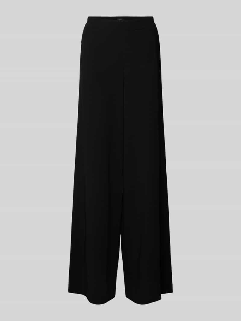 Spodnie materiałowe o szerokim kroju z częściowo elastycznym pasem model ‘Coraline’