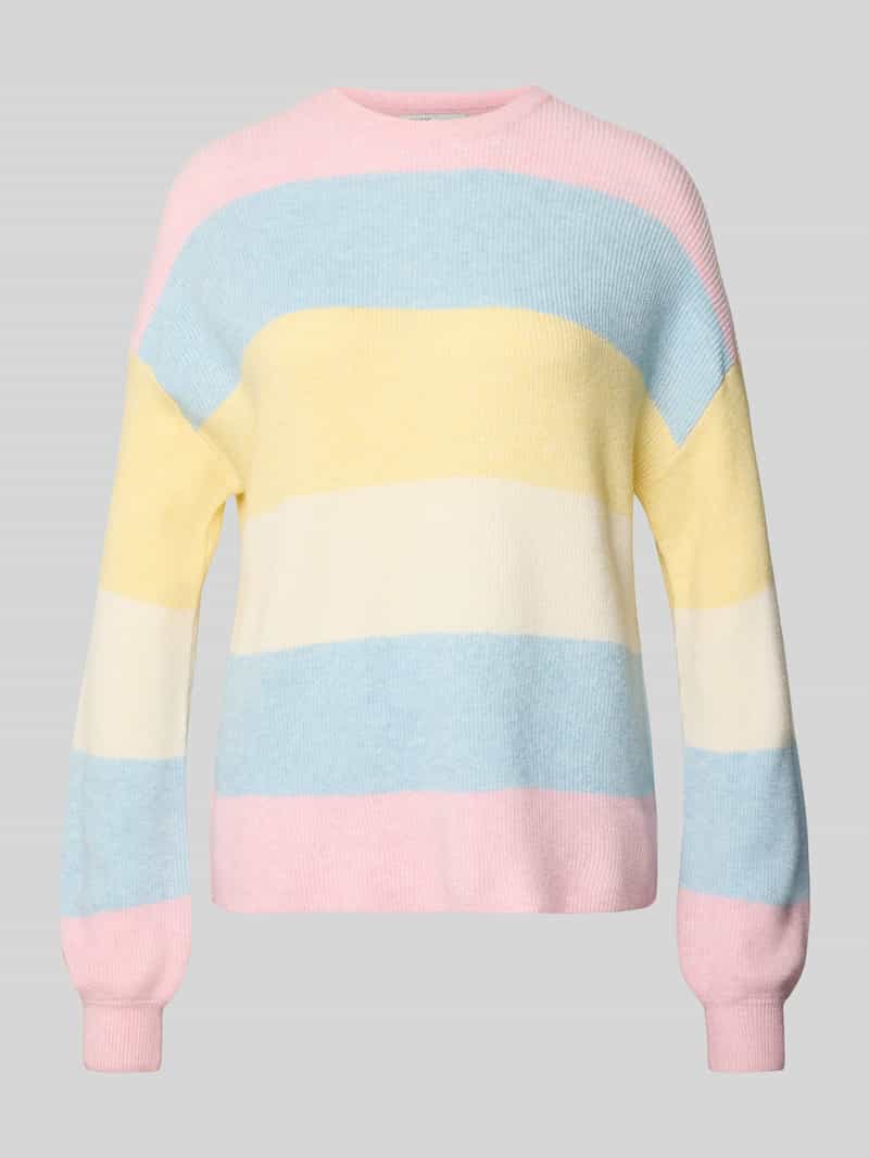 Sweter z dzianiny o kroju regular fit z mieszanki wiskozy model ‘ATIA’