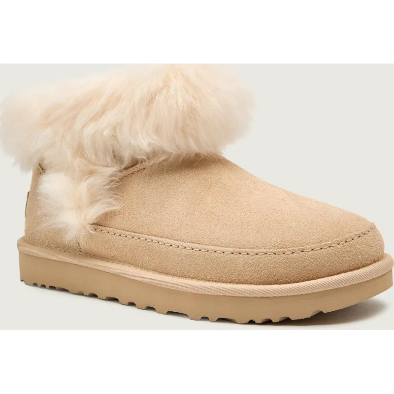 UGG Śniegowce W CLASSIC ULTRA MINI CHALET shearling zamsz