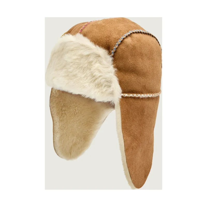 UGG Czapka | shearling | zamsz | z dodatkiem wełny