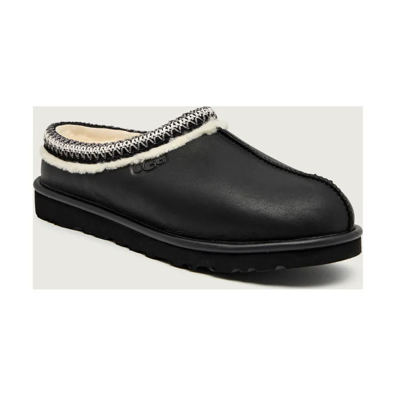 UGG Skórzane mule M TASMAN Noir z dodatkiem wełny