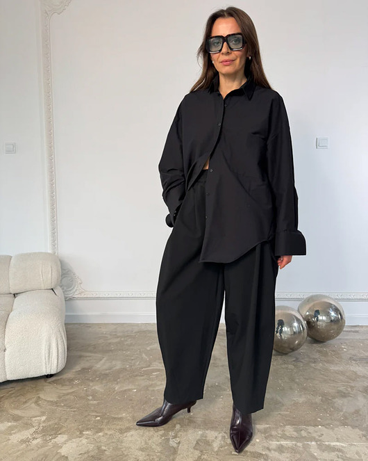 Koszula Calm black oversize cotton
