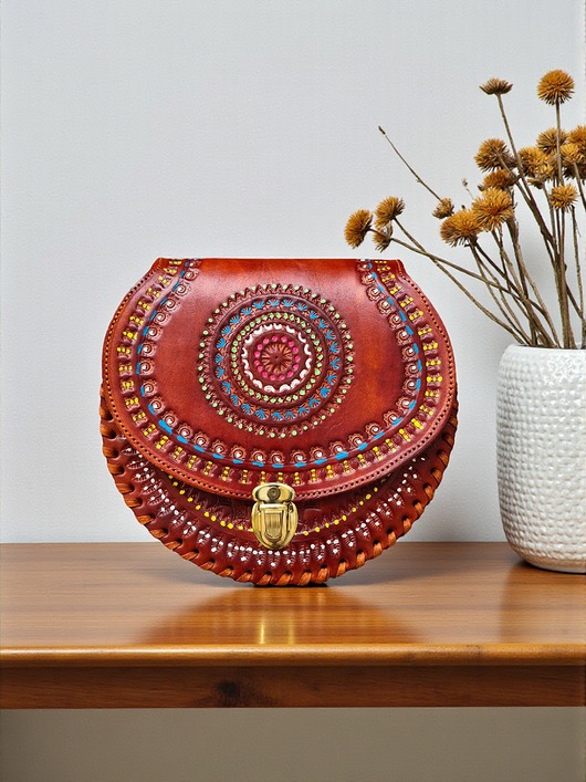 Torebka skórzana ręcznie robiona góralska Mirella ze skóry