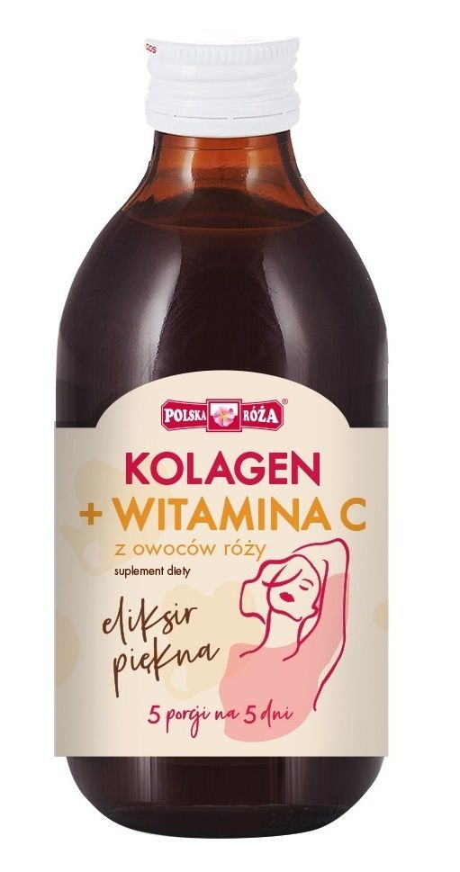 Polska Róża Eliksir piękna - kolagen + witamina c z owoców róży 250 ml - żywność