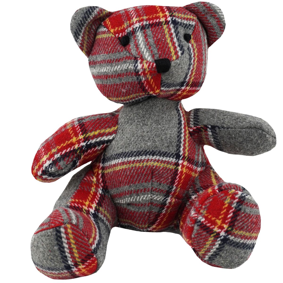 Maskotka - Miś w szaro-czerwoną kratkę