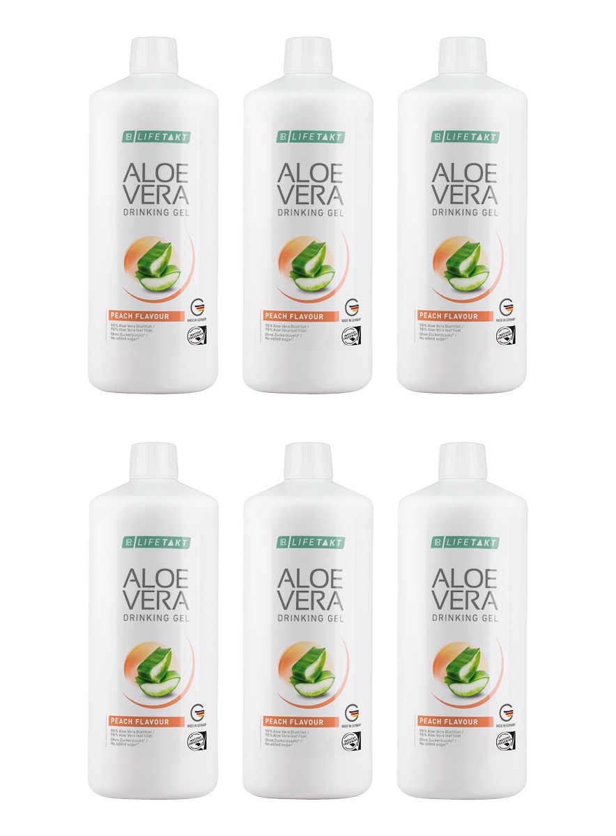 Aloes Żel Do Picia Brzoskwinia Peach Flavour 1000ml Sześciopak 5+1 LR Lifetakt Aloe Vera Aloe Vera Drinking Gel Peach Flavour 1000ml Sześciopak