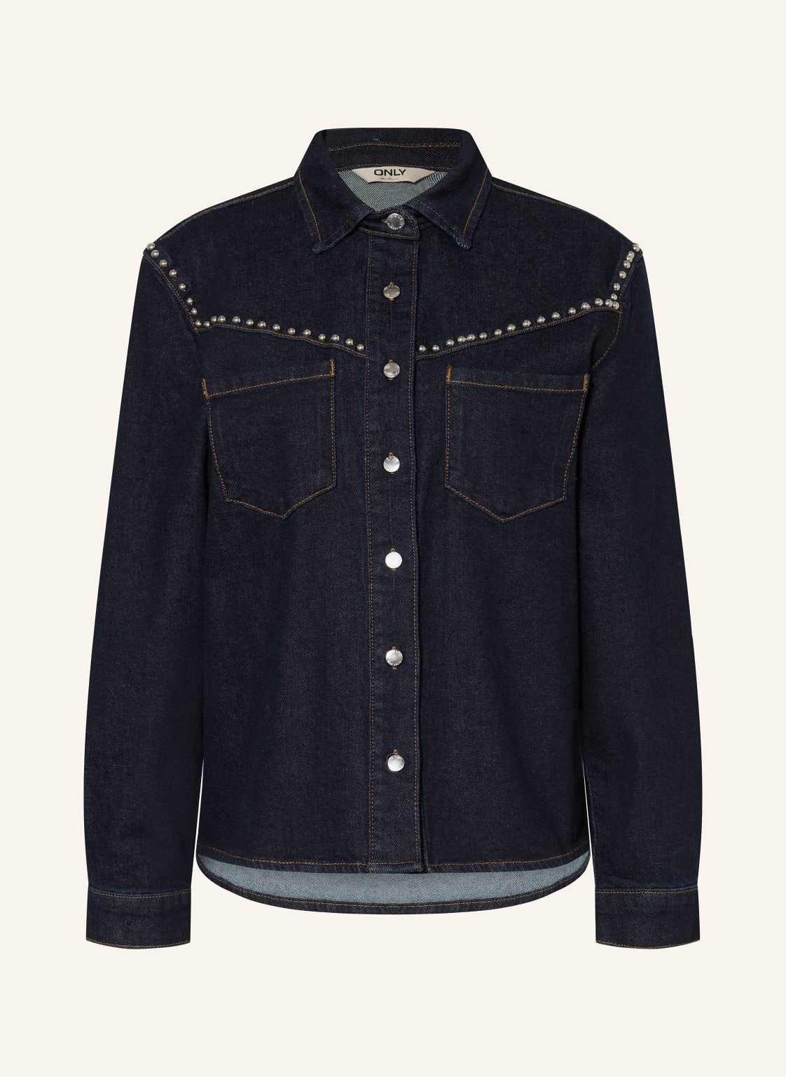 Only Bluzka Jeansowa Z Nitami blau