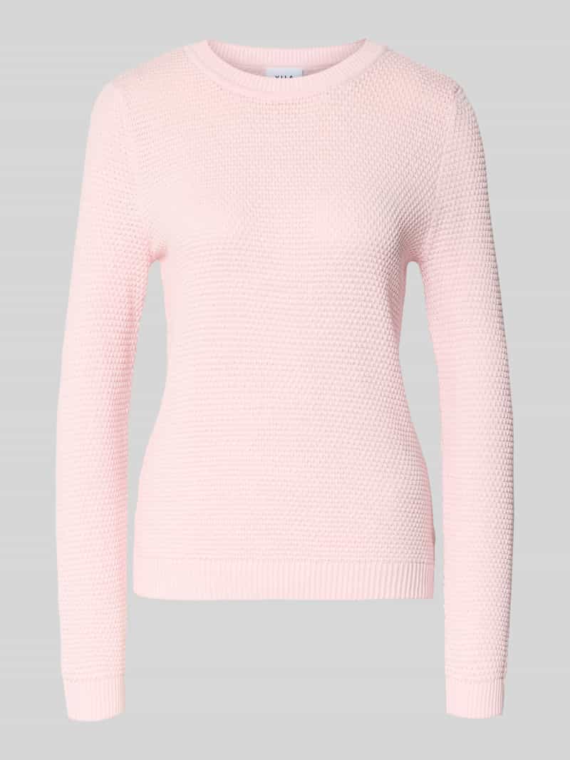 Sweter z dzianiny z prążkowanymi wykończeniami model ‘dalo’