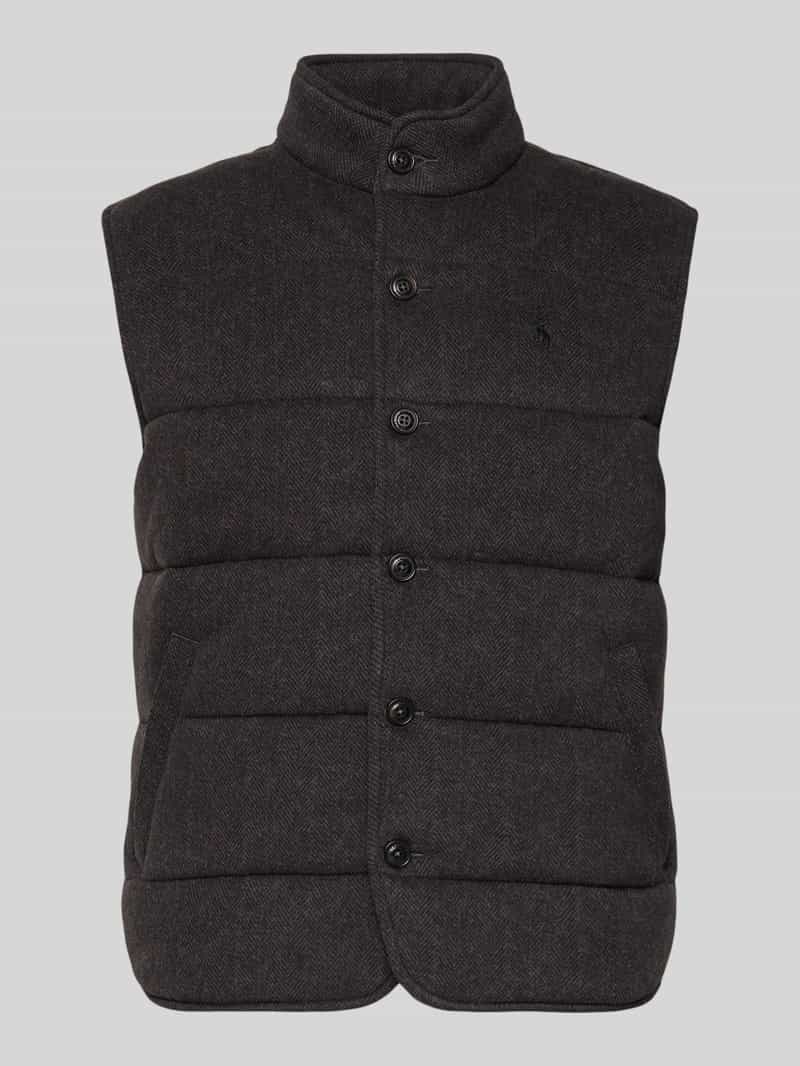 Kamizelka pikowana o kroju regular fit z czystej bawełny