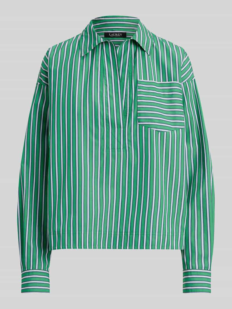 Bluzka koszulowa o kroju regular fit z czystej bawełny