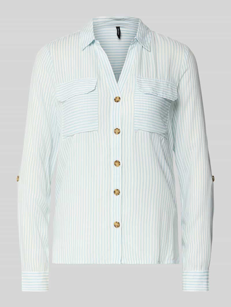 Bluzka koszulowa o kroju relaxed fit z czystej wiskozy model ‘BUMPY’