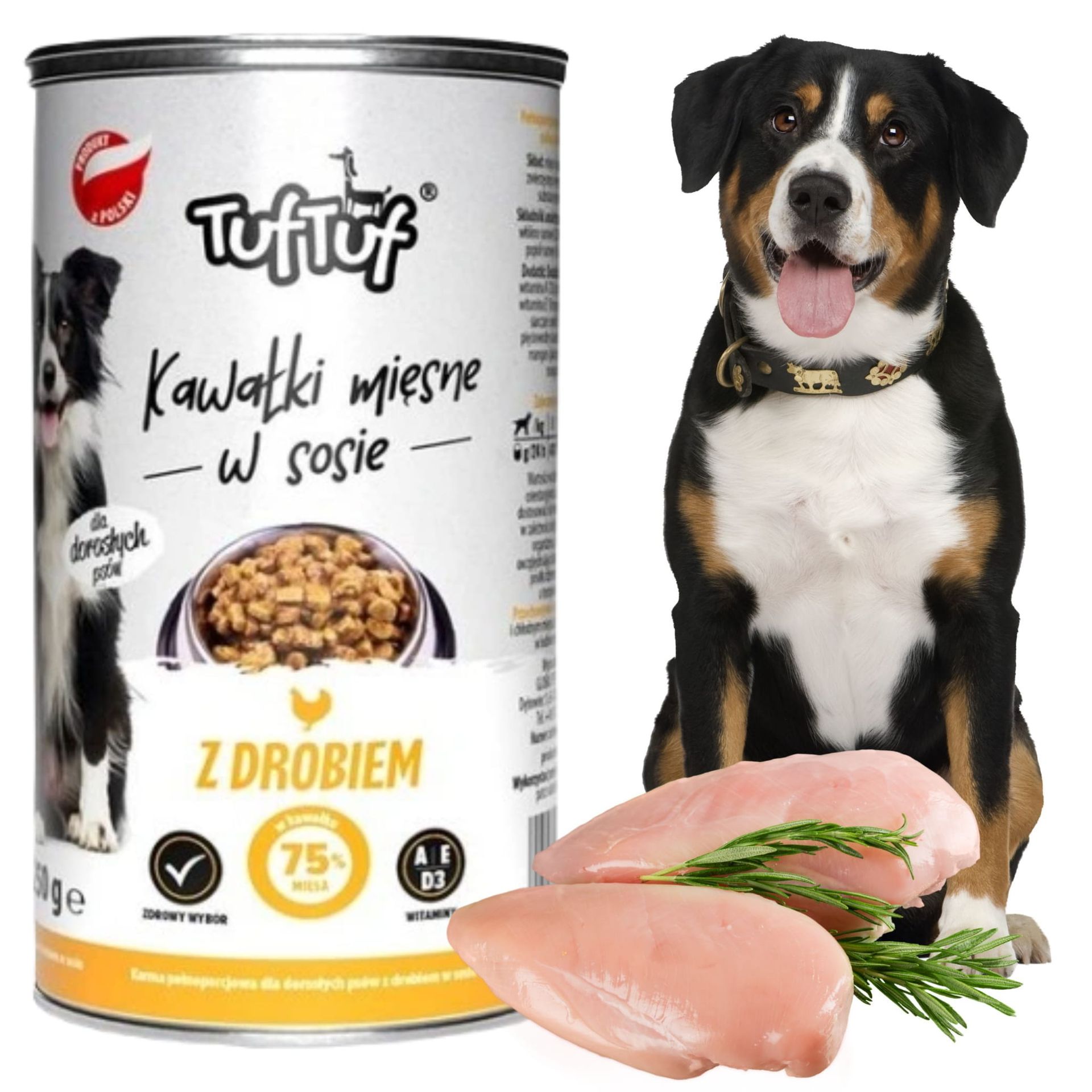 TUF TUF Puszka – Kawałki mięsne z drobiem dla psa - 1,25KG