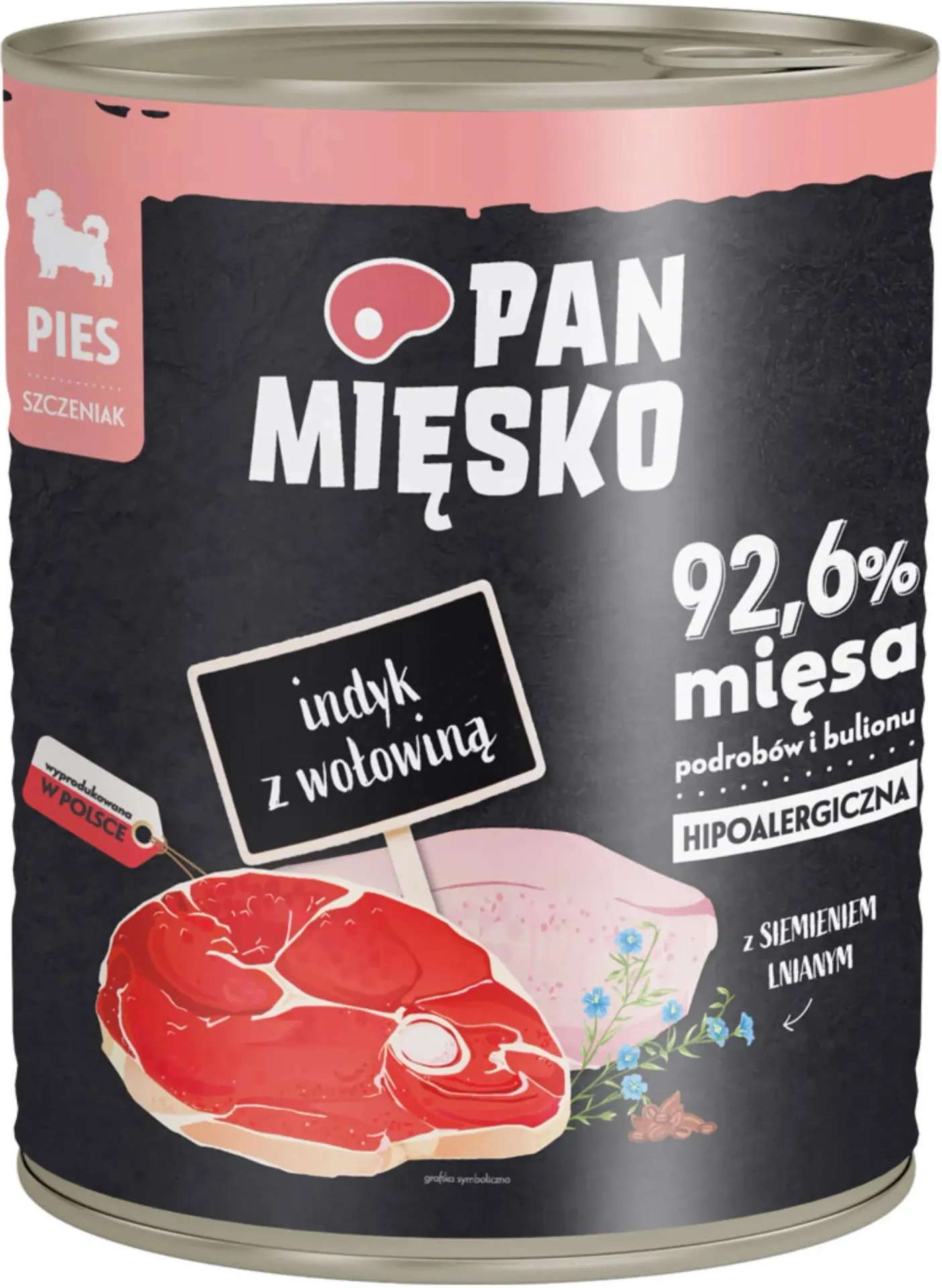 Pan Mięsko karma mokra dla psa – Indyk z wołowiną (szczeniak) 800 g