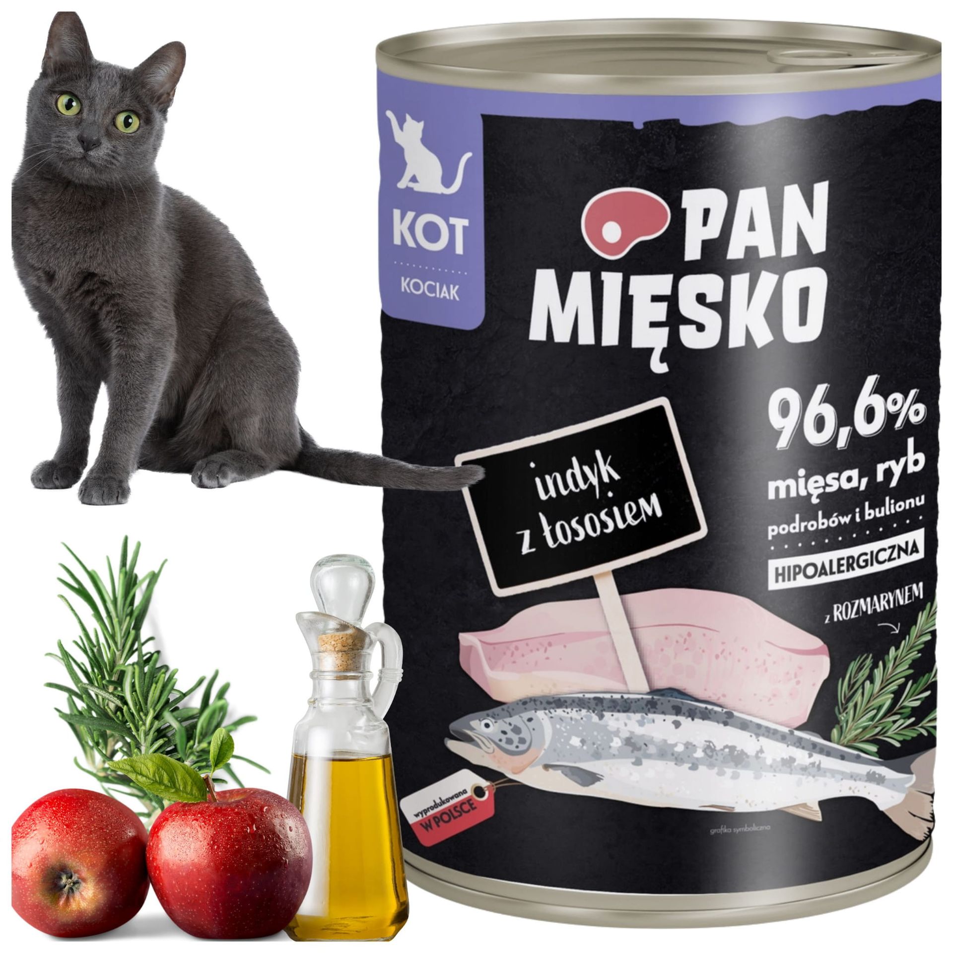 Pan Mięsko mokra karma z indykiem i łososiem kocięta 400g