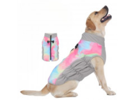 Kurtka puchowa dla psa odblaskowa kolorowa XL