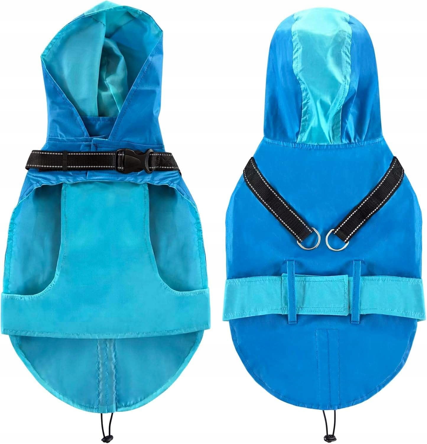 Płaszcz przeciwdeszczowy dla psa z kapturem Kolor Niebieski r. M