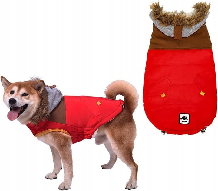 Kurtka kamizelka ubranko dla psa wodoodporne zimowe czerwone M