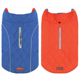 Kurtka Dla Psa Zimowa Ubranko Dwustronne Niebiesko-Czerwone Rozmiar XS