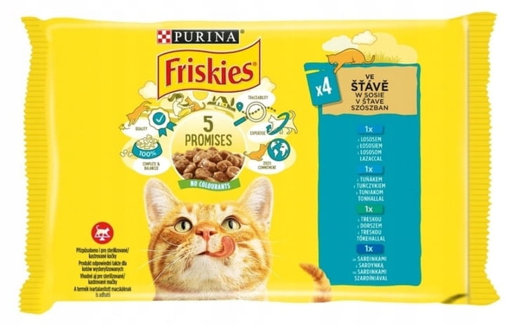 FRISKIES – mokra karma dla kota 4 smaki rybne w sosie 4×85g