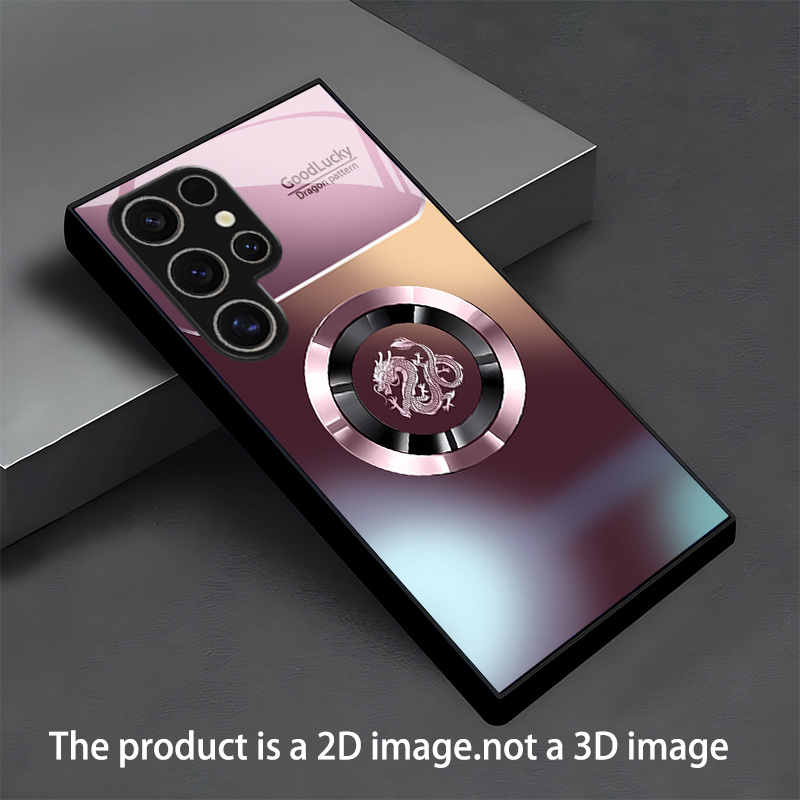 TEMU Stylowe i luksusowe etui na telefon z czerwono-brązowym wzorem , okrągłe, kompatybilne z for samsung for galaxy S25/S25 Plus/S25 Ultra/S24/S24