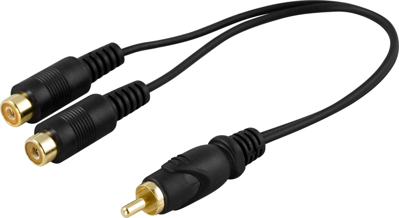 Deltaco MM-20 kabel audio RCA Czarny