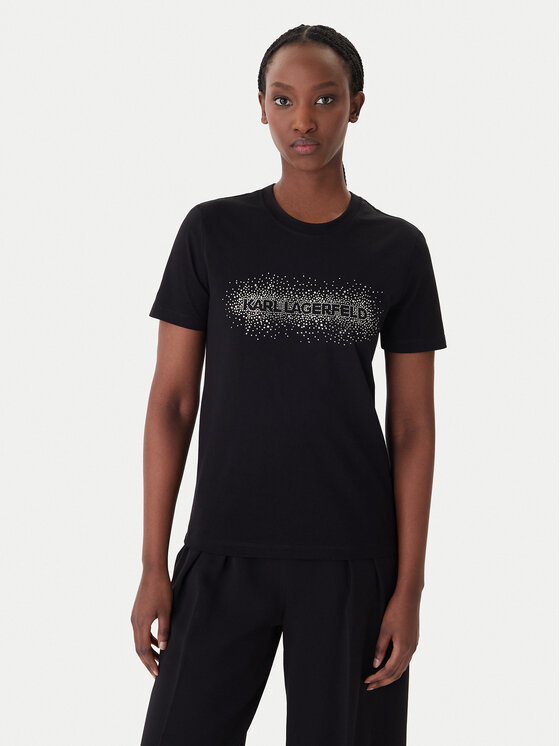 KARL LAGERFELD T-Shirt B1W17030 Czarny Regular Fit
