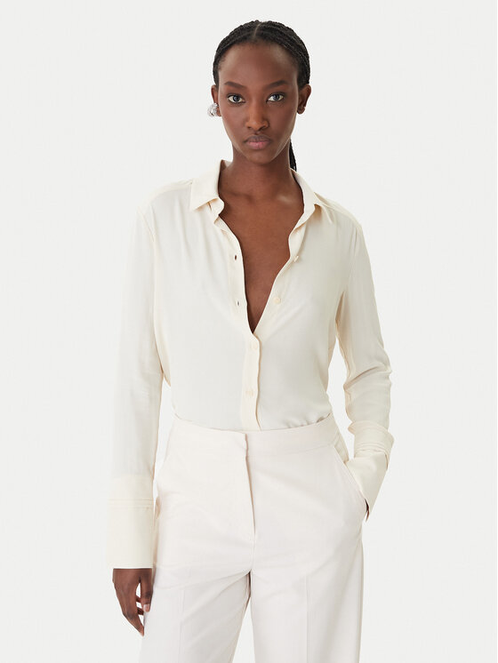 Patrizia Pepe Koszula 8C0872/A8I1-W409 Beżowy Regular Fit