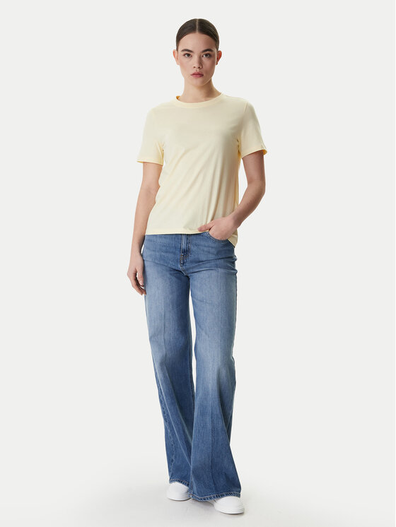 Vero Moda T-Shirt Paulina 10316991 Żółty Regular Fit