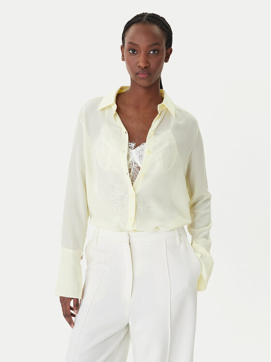 Patrizia Pepe Koszula 8C0703/A156-Y478 Żółty Regular Fit