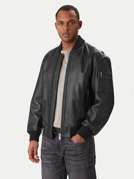 BOSS Kurtka skórzana Jakri 50552151 Czarny Regular Fit