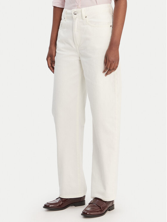 Tommy Hilfiger Jeansy WW0WW49500 Écru Barrel Fit