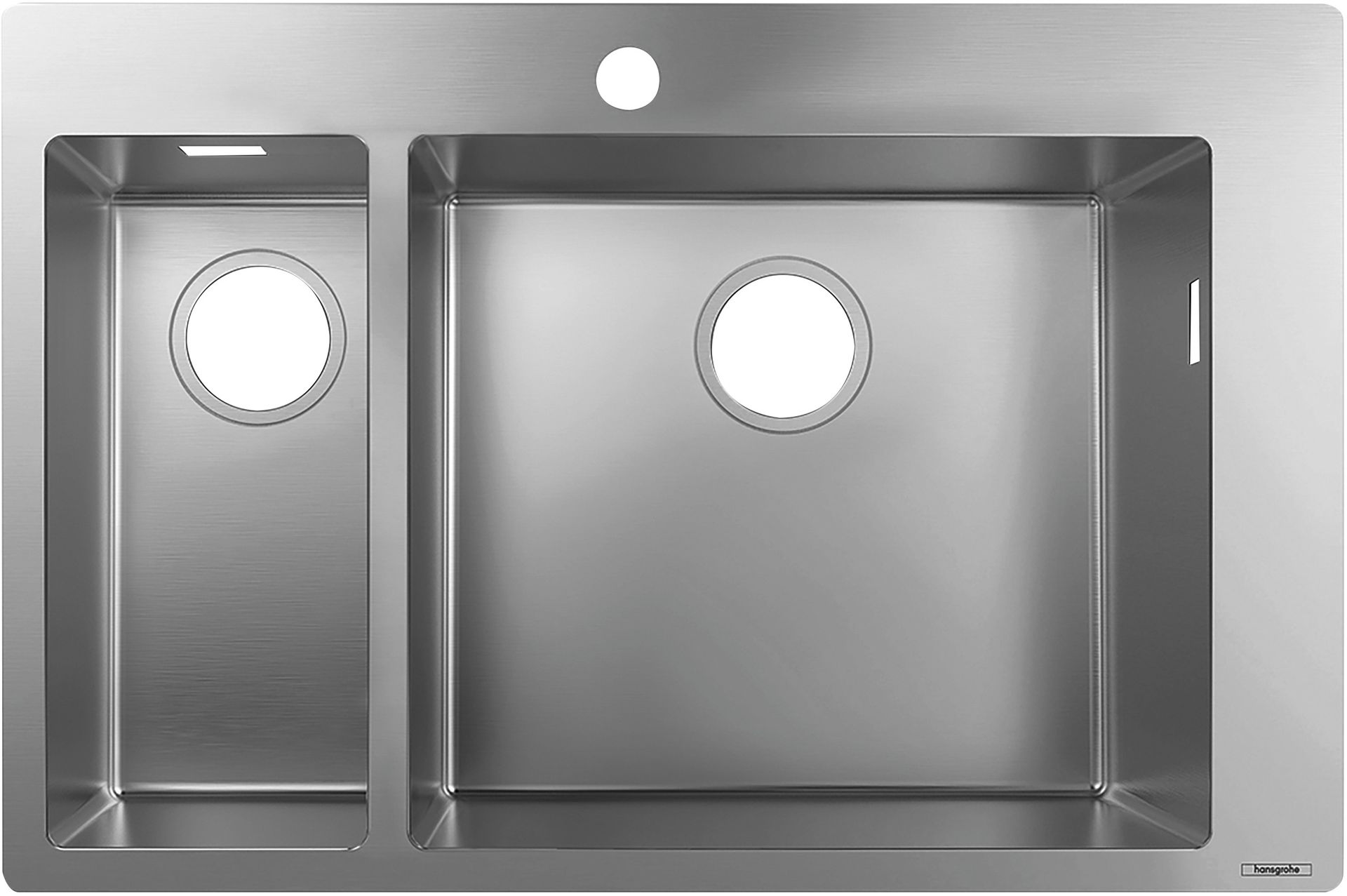 Hansgrohe S71 Zlewozmywak stalowy półtorakomorowy 75,5x50 cm stal szlachetna 43309800