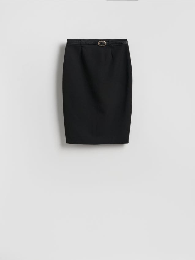 Reserved - Spódnica z paskiem - czarny