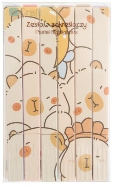 Zakreślacze Kapibara 6 szt