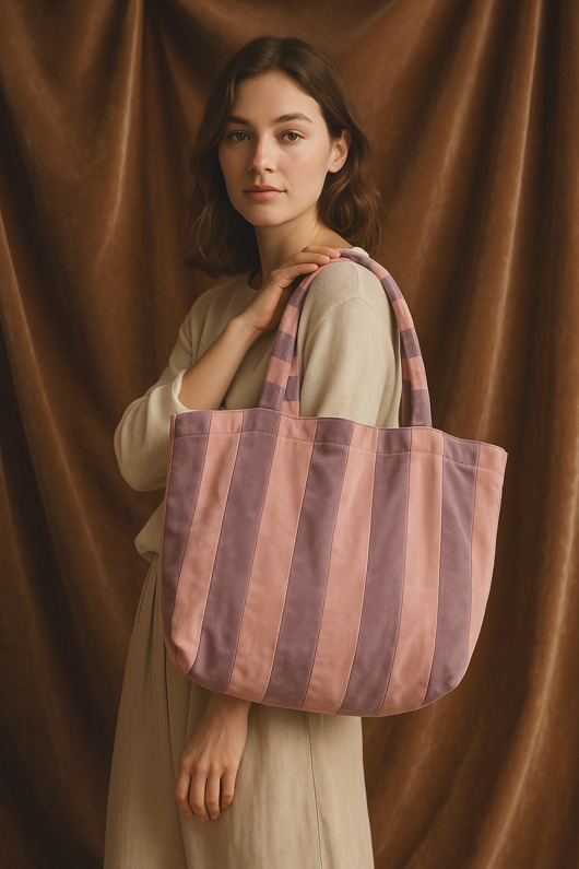 Velvetowa Torba na ramię Lawenda/Pudrowy