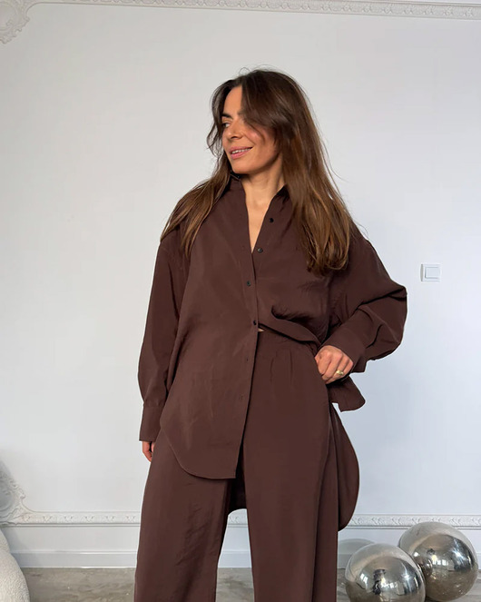 Koszula Calm choclate oversize modal