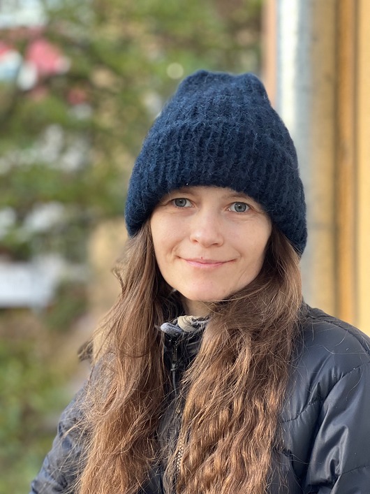 Jesienna czapka Dimma z alpaki i merynosa nocny granat