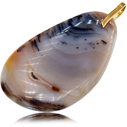 Agat Madagaskar Przepiękny Okazały Wisiorek Złote Srebro 925 Unikat