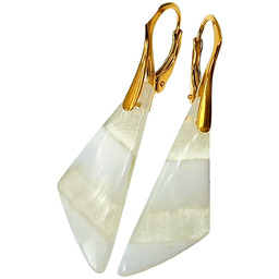 Naturalny Opal Owyhee Niezwykłe Kolczyki Złote Srebro Unikat