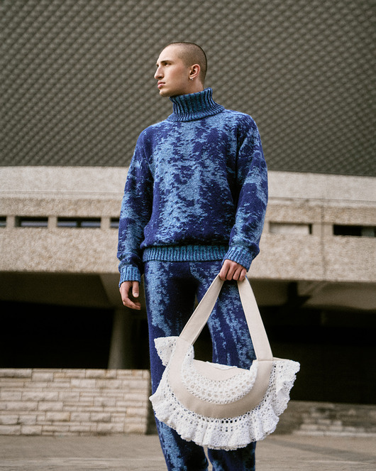 Moherowy sweter z golfem SMOKE