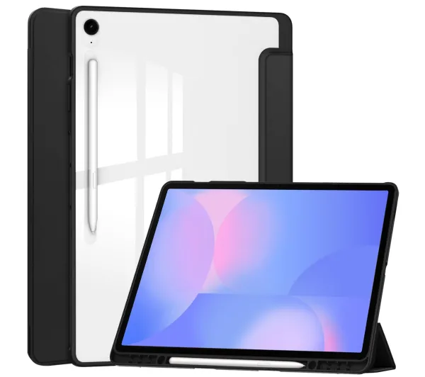 Bizon Case Tab Clear Matt z klapką do Samsung Galaxy Tab S10 FE Plus Czarny