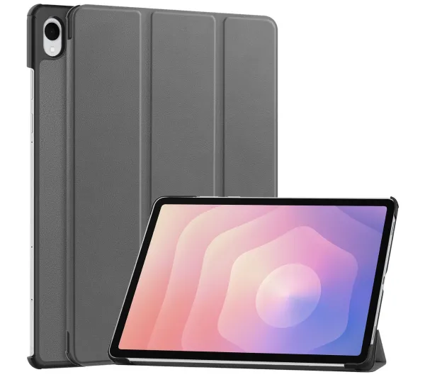 Bizon Case Tab Croc z klapką do Samsung Galaxy Tab S11 Szary