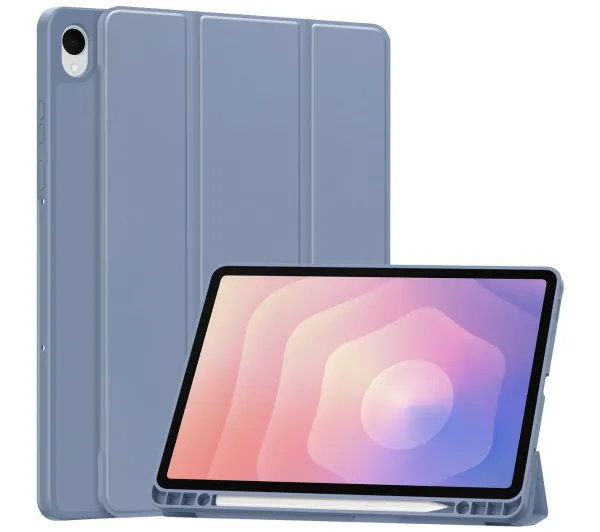 Bizon Case Tab Lizard z klapką do Samsung Galaxy Tab S11 Lawendowy
